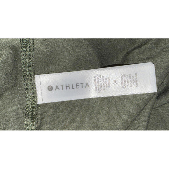 Athleta Outbound Scoopneck Boatneck Tee Organic Cotton Shadow Green Plus 3X - Picture 9 of 15